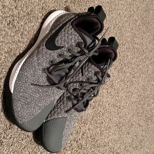 Basketball grey and black Nike shoes